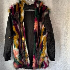 Colorful Faux Fur Women's Jacket